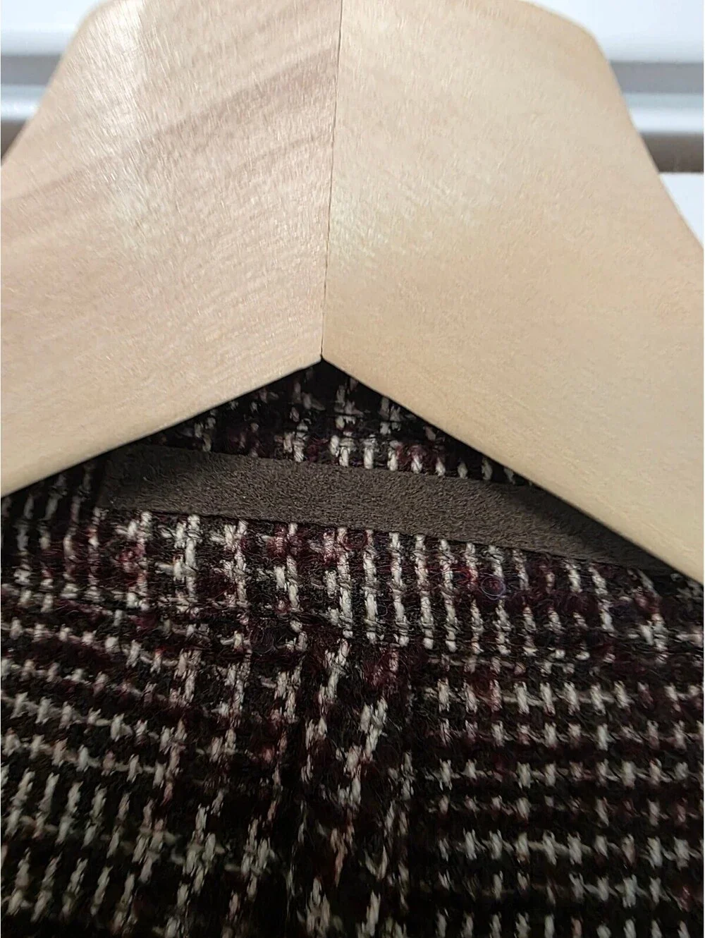 Eleventy Textured Plaid Blazer Prince of Wales Unlined size 50R Burgundy Maroon